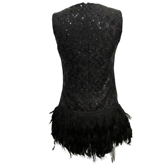 Black Whimsigoth Mini Dress size S Spooky Halloween Sequins Feathers Witch - Picture 8 of 14